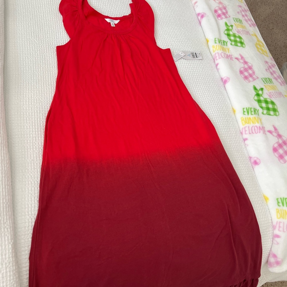 Womens red ombre summer dress new